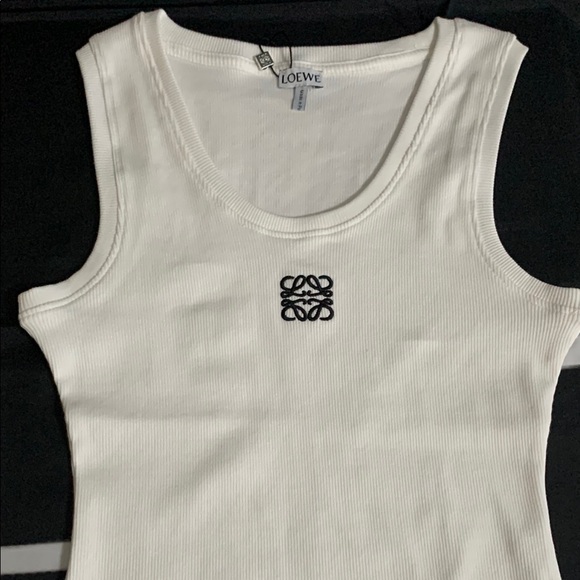 Loewe White Ribbed Tank Top - Picture 1 of 6